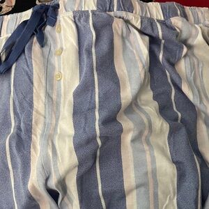 Blue and White Striped Button-Front pajama pants 3X